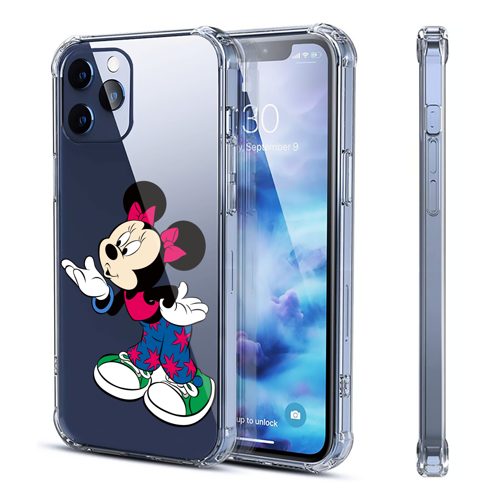 （画像用） ミッキーマウス Mickey Mouse 【iPhone 12シリーズ対応】透明スマホケース（クリアソフトケース）
